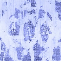 Ahgly Company u zatvorenom pravokutniku Sažetak plave moderne prostirke, 7 '10'