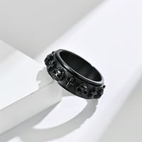 Titanium čelični fidget prsten za anksioznost za žene muškarci lubanje križ centriful prsten za osporavanje prstena za anksioznost zlata srebrna crna posteljica do 13
