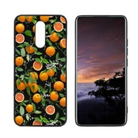 Prilično narandžasto-crno-citrusno-voćno-estetsko-cotthecore telefon telefon, deginirani za LG Case Muške žene, fleksibilan silikonski otporni na kvadrat za LG X4