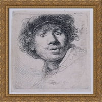 Samoportret sa poklopcem, otvoreni veliki zlatni ukras drveta Fram Canvas Art by Rembrandt