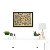 Mapa Ortelius Island Island Sea Monsters Slike Fantasy Artwork uokviren Wall Art Print A4