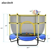 Mini trampolin za djecu 5ft vanjski i zatvoreni trampolin sa kućištem i košarkaškim obručem, plavi