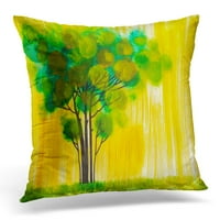 Zeleni park ulje slikarski pejzažni šareni stablo ručni impresionista vanjski plavi apstraktni jastučni