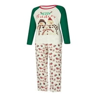 Božićna porodica Podudaranje pidžama setovi snjegovića dugih rukava Elk Santa Print Hlače za spavanje kućice za spavanje