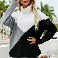 Ženski džemperi padaju modne žene dugih rukava pulover patchwork labav duks džemper na klirensu