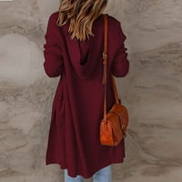 Ženski kaputi ženski modni gornji kardigan džep srednji i dugoročni kaput dugih rukava
