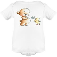 Medvjed medvjed na pilić bodi dječji dojenčad -Image by Shutterstock, mjeseci