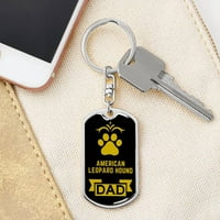 Američki leopardski pas pas tata tag tag tastek od nehrđajućeg čelika ili 18K zlato