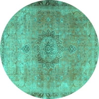 Ahgly Stroj za upotrebu u zatvorenom krugu Perzijske tirkizne plave tradicionalne prostirke, 6 'okruglo