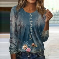 Ženski dugi rukav na vrhu Crewneck casual pulover Faisina ispisana bluza