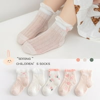 Lilgiuy Toddler Djevojke Socks Slatki crtani cvjetni uzorak prozračne mrežne djece Neklizajuće pamučne