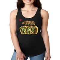 Junior's Tacos Bear California Flag F Black Racerback Tank TOP medij