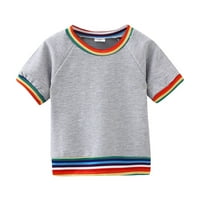 Dječji košulje dječaka Toddler Boys Ljetni kratki rukav Šarene prugaste otiske T majice na vrhu odjeća moda