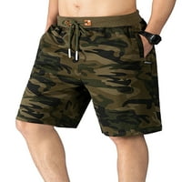 Glonme Muška Kamuflaža Ispis Classic Fit Plažni kratke hlače za slobodno vrijeme Dnjes ravne noge Ljetne kratke hlače Mini pantalone