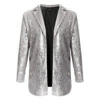 Žene Buckins Blazer Sequin Jacket casual dugih rukava sjajnog zabava sjajni kaput od lapela Rave gornja