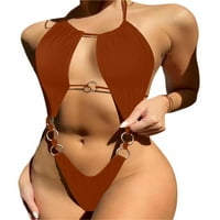 Eyicmarn ženski bikini, bez rukava bez rukava udubljeni letnji plivajući kupaći kupaći kostim
