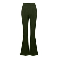 Bell donje hlače za žene visoki struk visokog rastane boje na bageru Ležerne prilike dugih ploča pantnes-dno čvrstog struka popularni izbor za svakodnevno habanje radnoj casual evention 48-armijski zeleni s