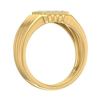 Carat muški dijamantski vjenčani prsten u 14K žutom zlatu