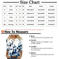 Ljetni vrhovi za žene casual sruši gumb V izrez Leopard Ispis Trendy Gropic Tunic Thirt Top Lable Fit