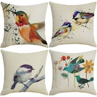 Yebay Hummingbird cvjetni posteljina bacanja jastuk jastučni kasu za jastuk na razvlačenje kućište kućnog dekora, 14 #