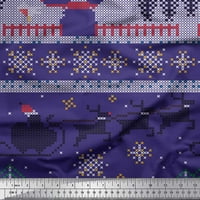 Soimoi Japan Crepe Satin Tkanini Cross Stitch Božićni ispis Tkanina od dvorišta široko