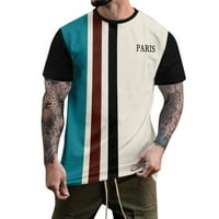 Advoicd muški dugi rukav T Majica Majica mužjak ljetni prugasti ispis majica Bluza Okrugli vrat kratkih