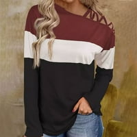 Ženska dukserica Tunnic Trendy dugih rukava s dugim rukavima od pulover na ramenu Casual Comfy vučna