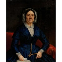 Frederick Randolph Spencer Black Ornate uokviren dvostruki matted muzej umjetnički print pod nazivom: portret žene u plavoj haljini