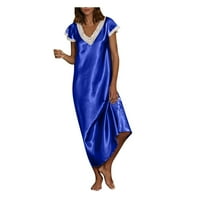 Uskrsne haljine za žene Ženske kratkih rukava V izrez Kućna odjeća Pajamas Long haljina noćna supruga