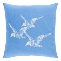 Surya Sea Life 18x18 Kvadratni obalni pamučni jastuk u nebu plavi bijeli