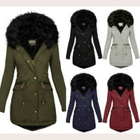 Ženske zimske tople kapute Zip up plišane jakne na plasku zgušnjavanje zgužva prema kapuljaču sa kapuljačom