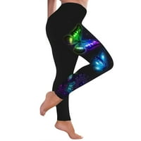 Žene Šarene leptirske gamaše visokog struka Tržeće kontrole tema joge hlače