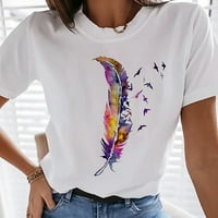 Ljetna bluza Žene da se tiskane majice od pisma s dugim, ljeto Slatke majice bluza vrhova TOP WHITE