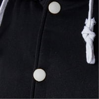 Muškarci casual gumb kaput jakne s kapuljačom bejzbol jedno kaput rebarska rukava modna jakna s džepovima