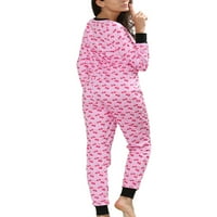 Niuer casual pidžama za žene Dugim rukavima Dumi na dugim rukavima, okrugli vrat Bodysuit Rompers Sleep