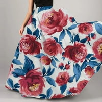 Ženska boemska haljina cvjetne suknje suknje visoke strukske suknje na plaži džep dugi maxi suknje modne