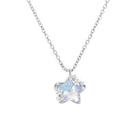 Heiheiup modni zvijezda Moon Diamond ogrlica žena premlaći zasljepljujući privjesak za sjajnu zvijezdu Mjeseče, male dijamantske ogrlice žene