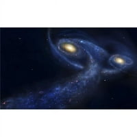 Predviđeni sudar između Galaxyja Andromeda i Mliječnog putnog plakata