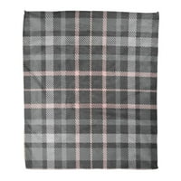 Flannel baca će prekrivač uzorak plairan uzorak ispis Provjeri patten u nijansama sive i ružičaste sive