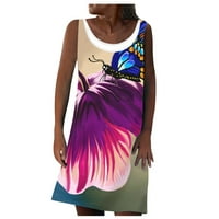 Tking Fashion Ženski ljetni povremeni ležer Ispiši labav saradnja s ramena Mini plaža haljina vruća