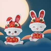 Kineska novogodišnja ukras minijaturni zec figure smola kineski zodijak godina zečji ukras bajki ukras