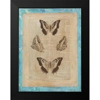 Vision Studio Crni moderni uokvireni muzej umjetnički print pod nazivom - knjigovodstveni leptiri II