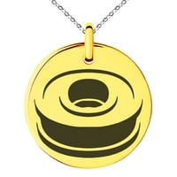 Slovo od nehrđajućeg čelika o početni 3D monogram ugraviran mali medaljon krug šarm privjesak ogrlica