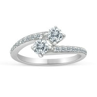 5 8CTW dijamant dva kamena zaručnički prsten u bijelom zlatu od 10k