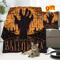 Halloween Dekorativni pokrivač s jastukom, festivalski ćebe za dekor za spavanje na spavaćoj sobi,