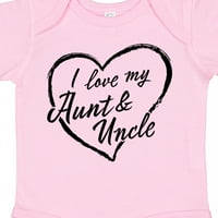 Inktastic Volim svoju tetku i ujak u crnoj kredu srčani poklon dječaka ili dječje djece