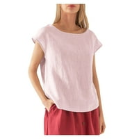 Košulje za žene Ženska modna kontrastna patchwork off ramena dugih rukava ružičasta S