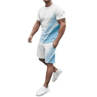 SNGXGN MAN kratki setovi Muški kratki setovi Casual Corduroy gumb Down Sharts Set Summer Beach Outfits White 5xl