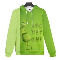 Unise odrasli Kid 3D Print Grinch Hoodie Pulover Duksev Ležerne prilike sa džepom