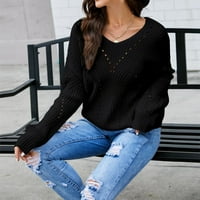Viadha Fall džemperi za žene džemper-predimenzionirani čvorovi u boji blok bloka na ramenu pulover pulover